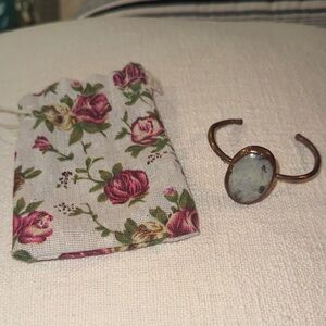 Elegant Gold Copper and Gray Stone Bracelet